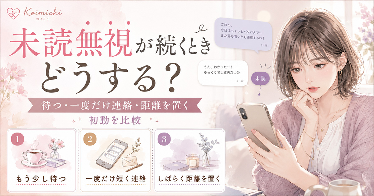 未読無視が続くときどうする？待つ・一度だけ連絡する・距離を置くを並べてみる